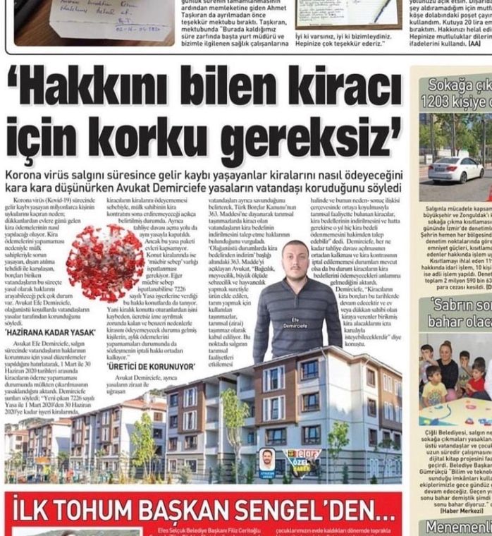 Yeni Asır gazetesinde yayımlanan haber: Kira bedelini ödeyemeyen kiracı tahliye edilebilir mi?